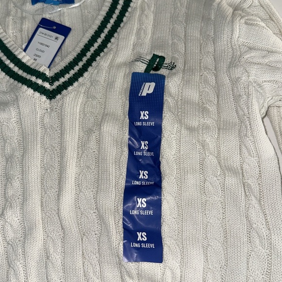 Prince x Target pickleball collab cotton v neck cable knit sweater top XS S - Picture 8 of 9